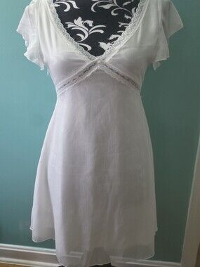 Women's White Lace Trim Dress